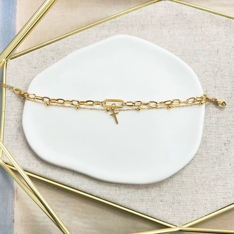 Pulsera Dorada con Cruz - The Perfect Gift