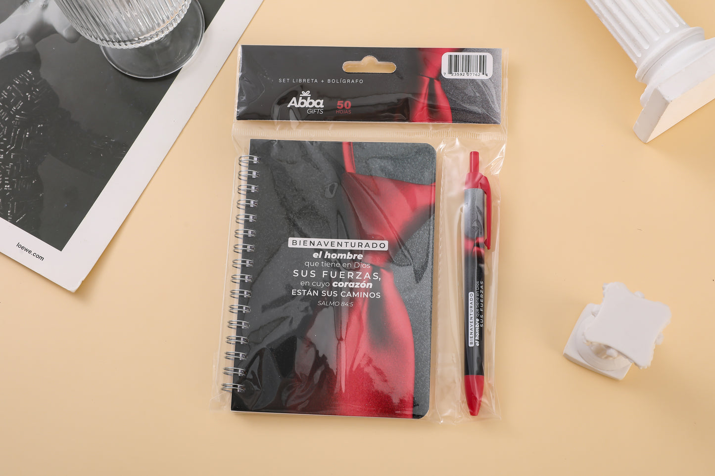Bienaventurado el Hombre... Salmo 84:5 | Set Libreta Anillada y Bolígrafo - The Perfect Gift
