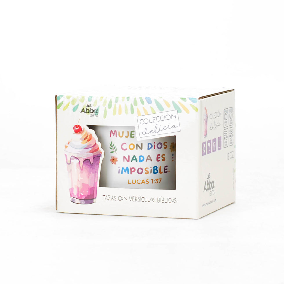 Taza Colección Delicia - Mujer Joven con Dios nada es Imposible ! - The Perfect Gift