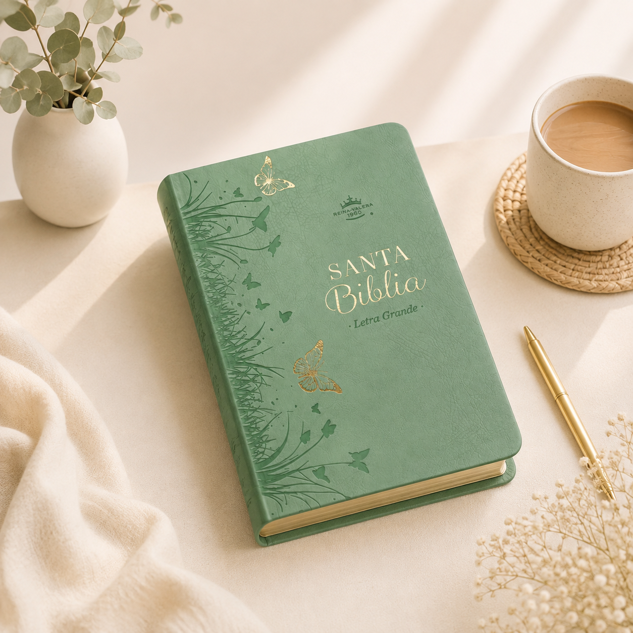 Biblia RVR60 Obsequios y Premios Turquesa Mariposas