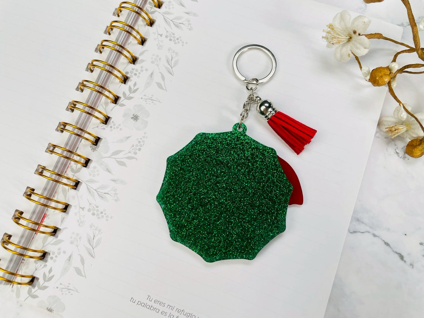 Llavero Caucho con Brillantina | El Señor te Protege - The Perfect Gift