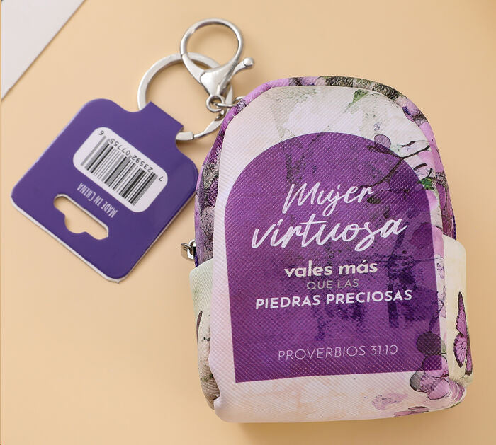 Llavero Mochila & Monedero – Mujer Virtuosa - The Perfect Gift