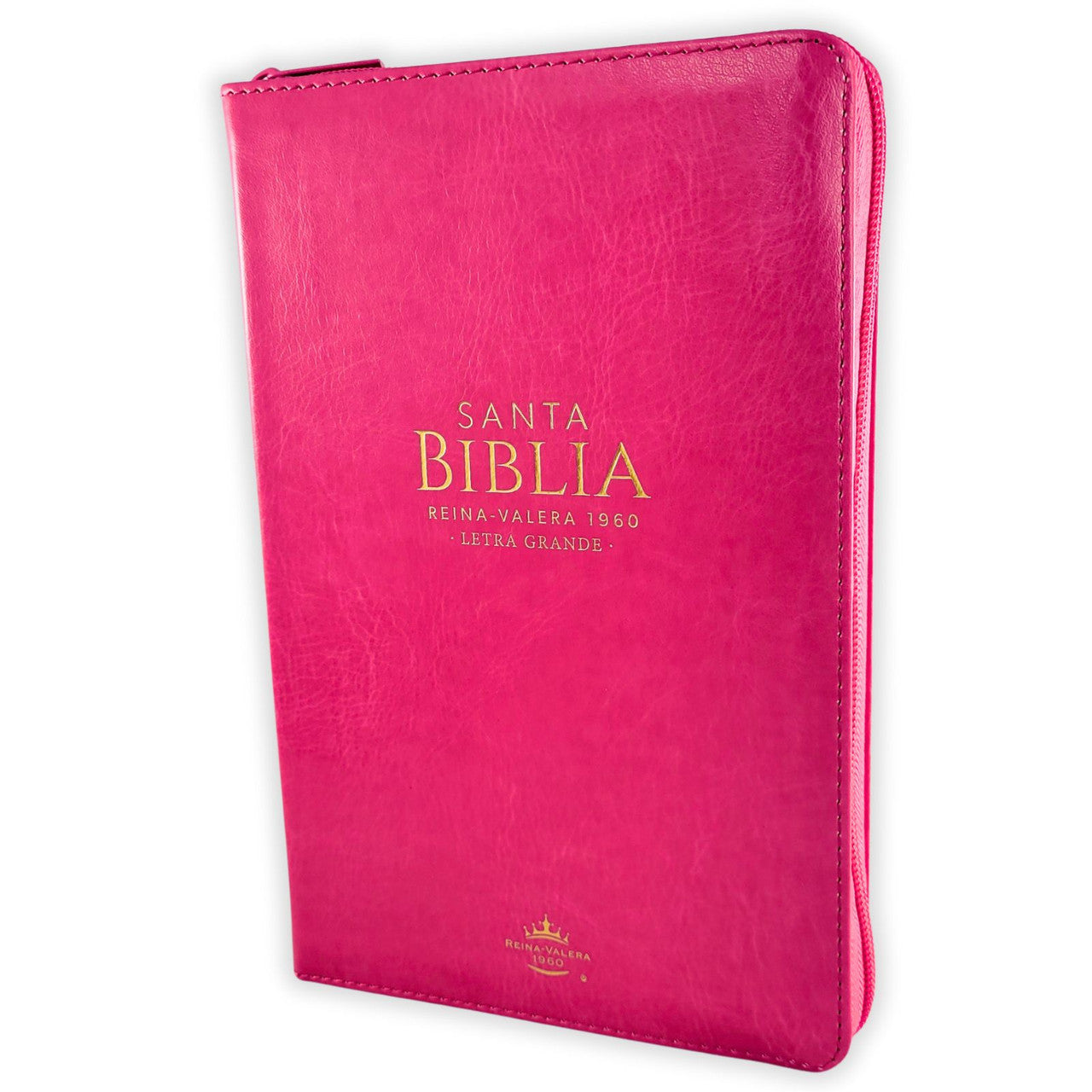 Biblia RVR 1960 Letra Grande Tamaño Manual Semi Piel Fucsia con Cierre/ Indice - The Perfect Gift