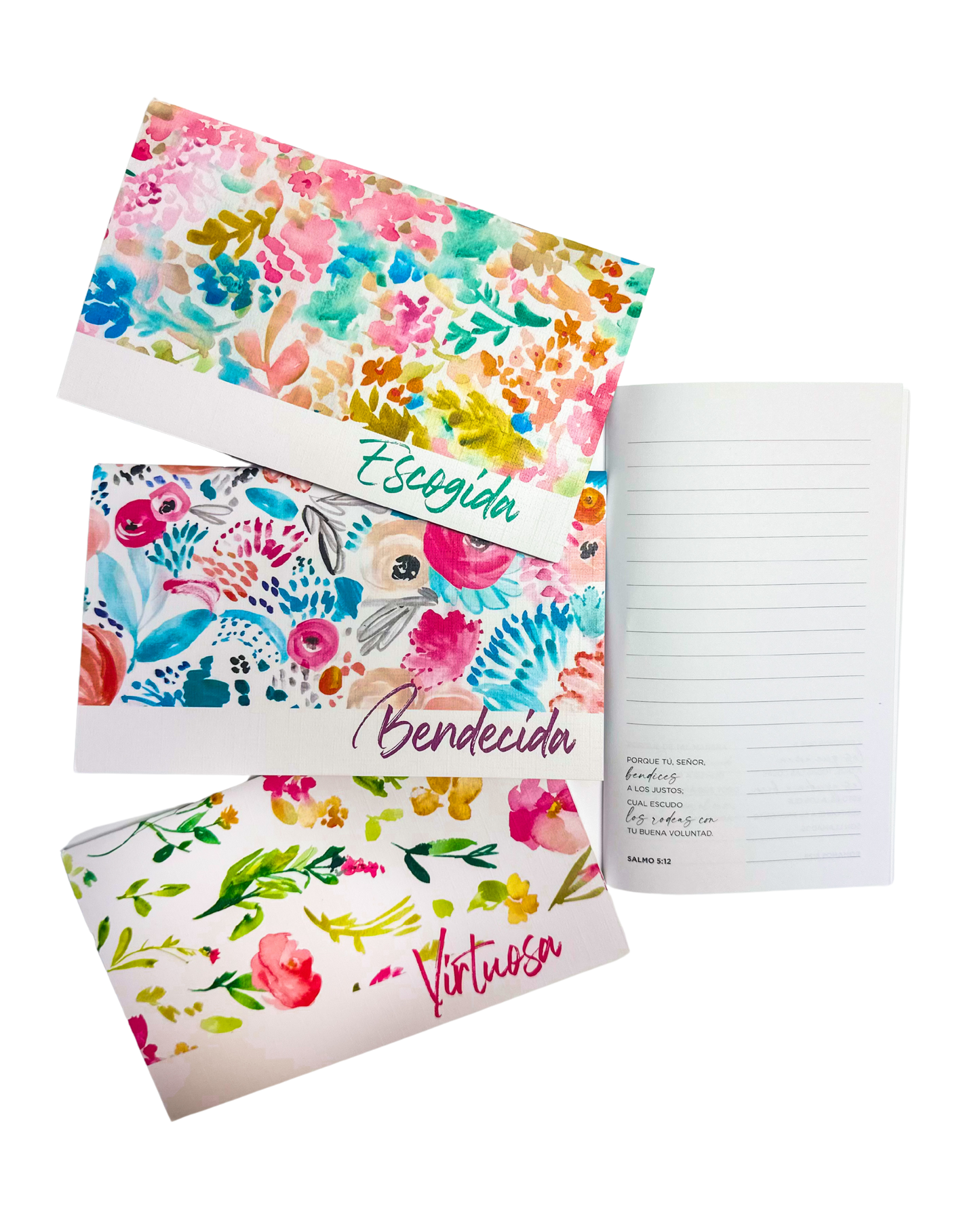 Libretas Escogida, Bendecida, Virtuosa (Paquete de 3) | Floral Color - The Perfect Gift