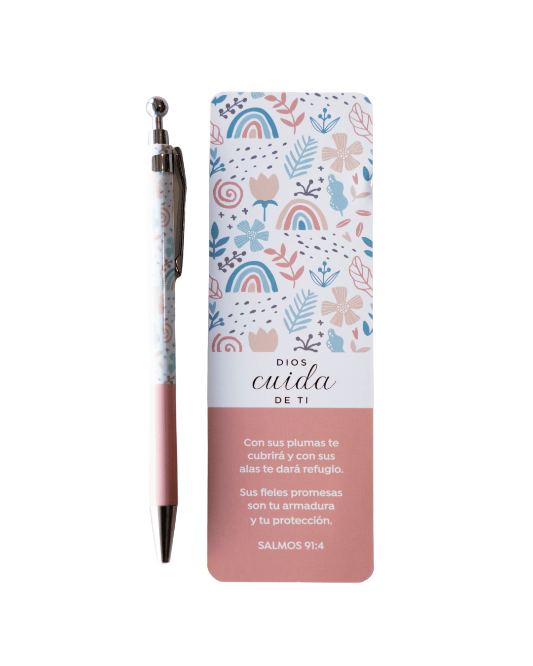 Marcador y Bolígrafo Elegance | Dios cuida de ti - The Perfect Gift