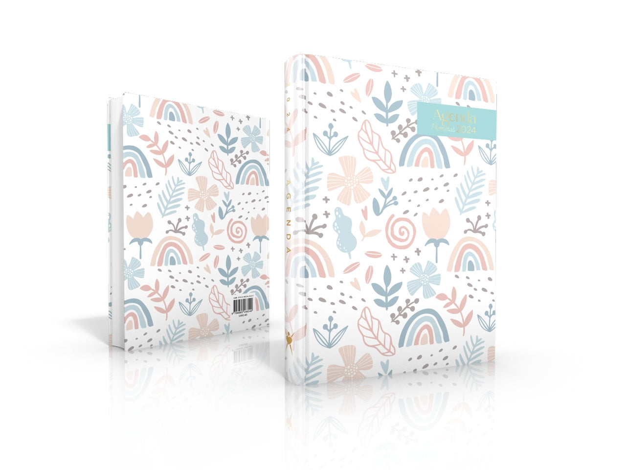 2024 Slim Agenda par Semaines Floral Paillettes Sparkle Housse