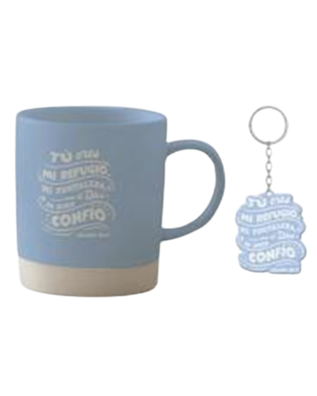 Pack Taza 14 Oz + llavero de caucho. Tu eres mi refugio - The Perfect Gift