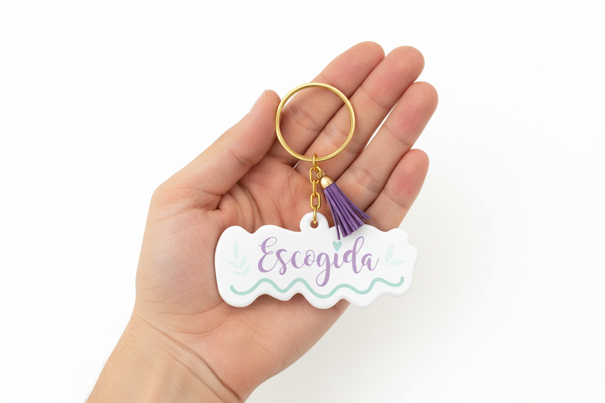 Llavero Acrilico con Tassel - Escogida - The Perfect Gift