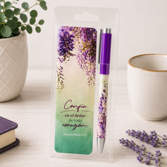 Pack bolígrafo con marcador de libro. CONFÍA
