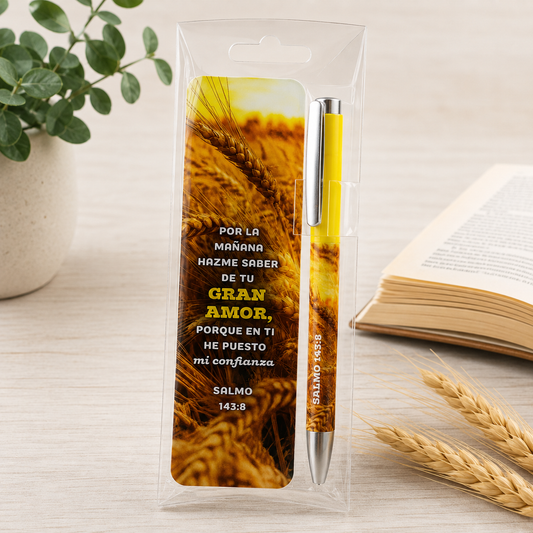 Pack bolígrafo con marcador de libro. POR LA MAÑANA