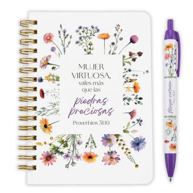 Pack libreta anillada con bolígrafo. Mujer virtuosa - The Perfect Gift