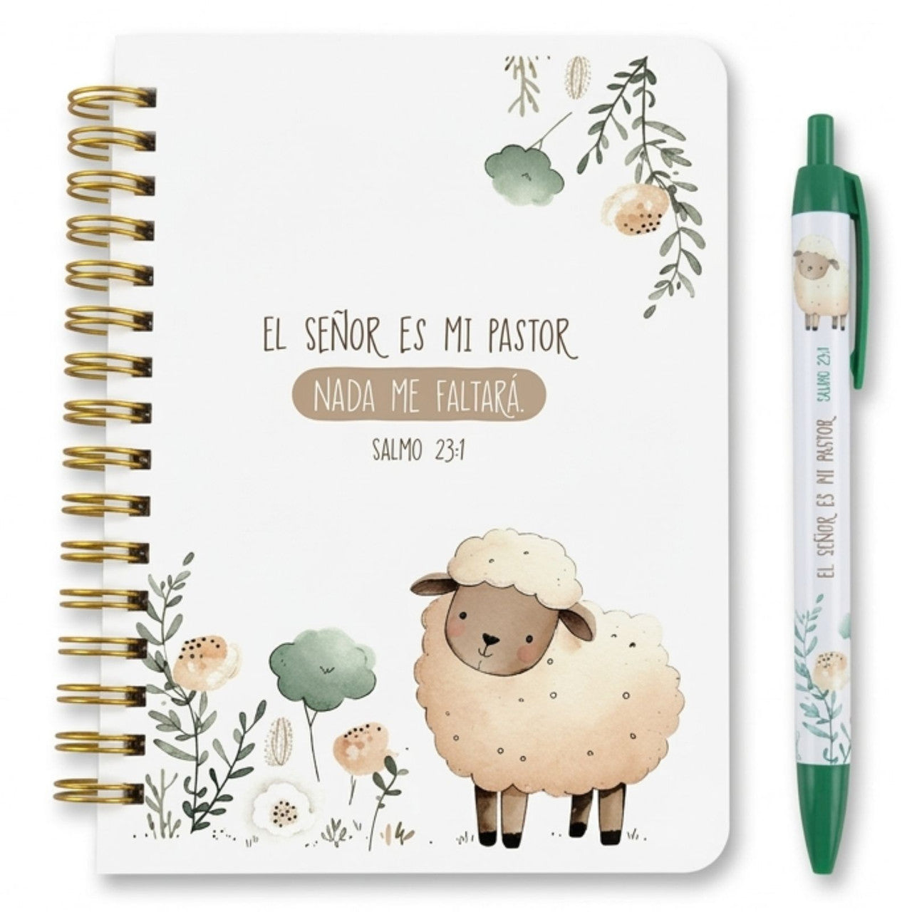 Pack libreta anillada con bolígrafo. El Señor es mi pastor - The Perfect Gift
