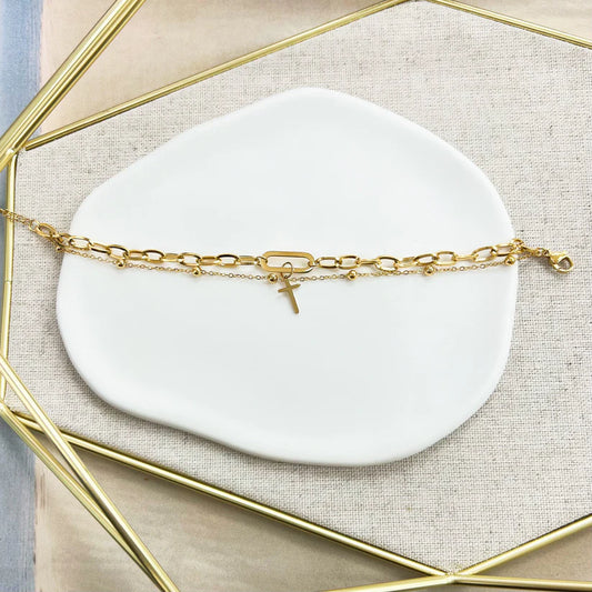 Pulsera Dorada con Cruz - The Perfect Gift