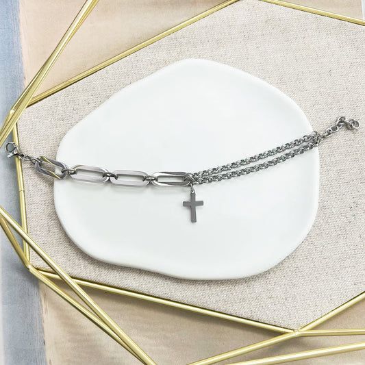 Pulsera de Acero con Cruz - The Perfect Gift