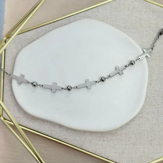 Pulsera de Cruces Plateadas - The Perfect Gift