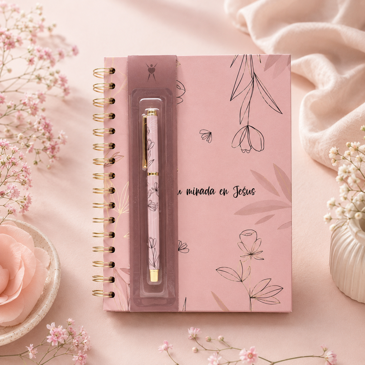 Set Journal & Bolígrafo | Pon tu mirada en Jesús - The Perfect Gift