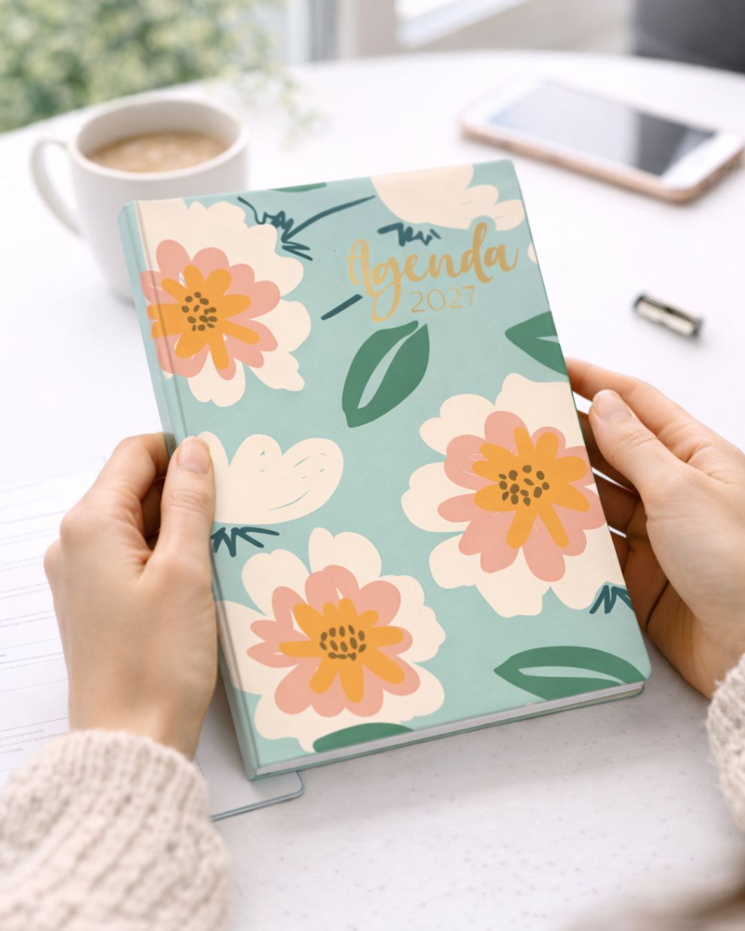 Agenda 2027 | Flores Azul Piel - The Perfect Gift