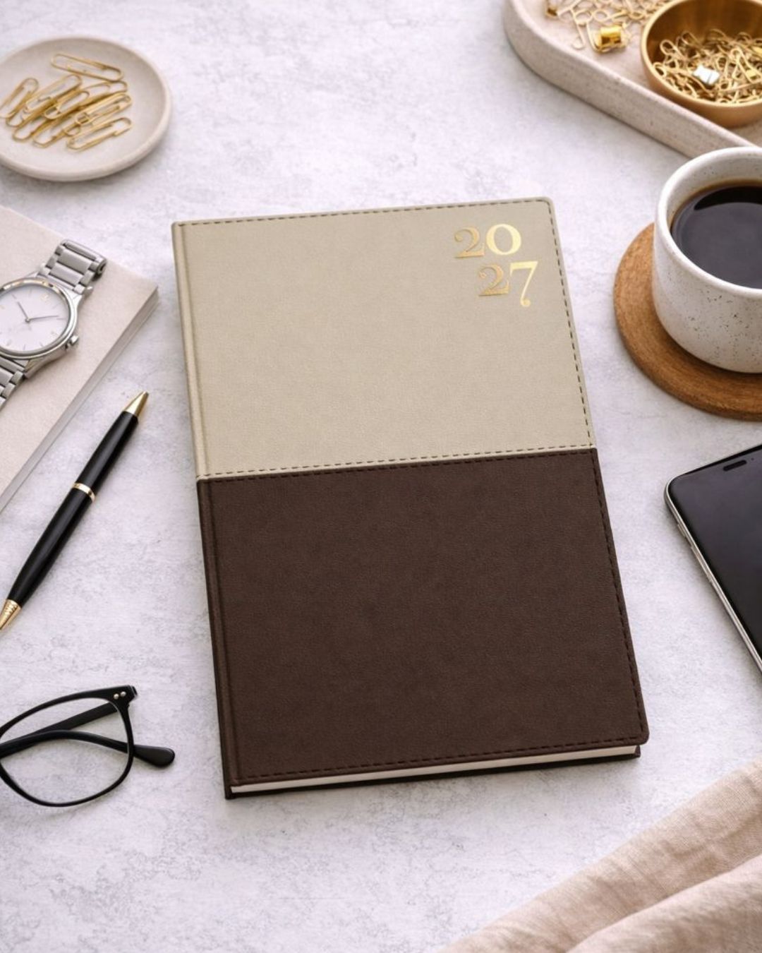 Agenda 2027 | Crema-Marrón Piel - The Perfect Gift