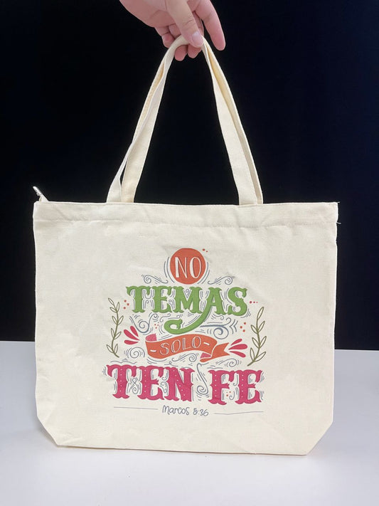 Bolsa Tote Bag de Algodón con Cierre : No temas - The Perfect Gift