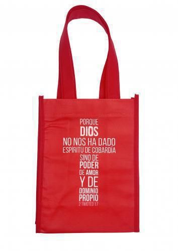 Bolsa Tote Bag Pequeño: Porque Dios No Nos Ha Dado Espiritu de Cobardia, 2 Timoteo 1:7 - The Perfect Gift