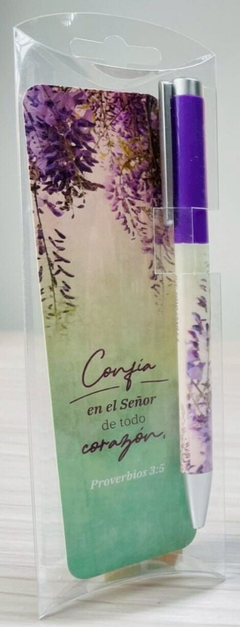 Pack bolígrafo con marcador de libro. CONFÍA