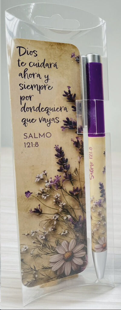 Pack bolígrafo con marcador de libro. DIOS TE CUIDARÁ