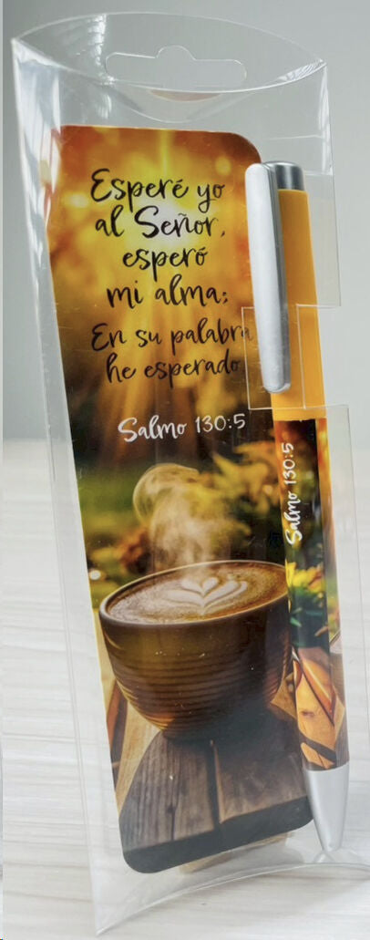 Pack bolígrafo con marcador de libro. ESPERÉ YO AL SEÑOR