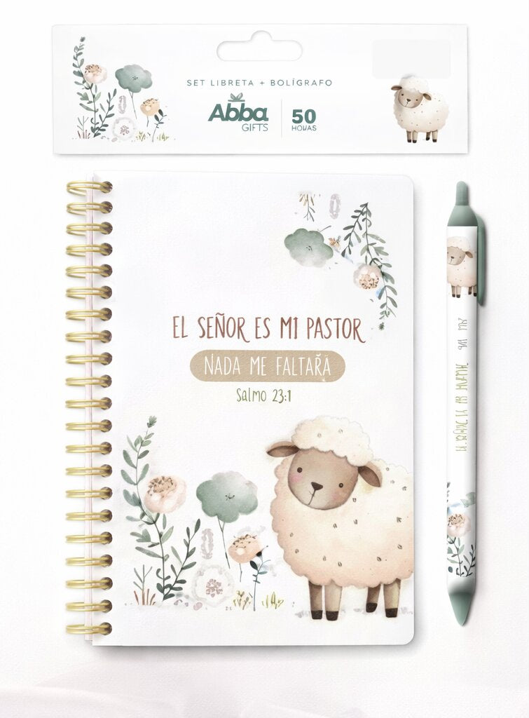 Pack libreta anillada con bolígrafo. El Señor es mi pastor - The Perfect Gift