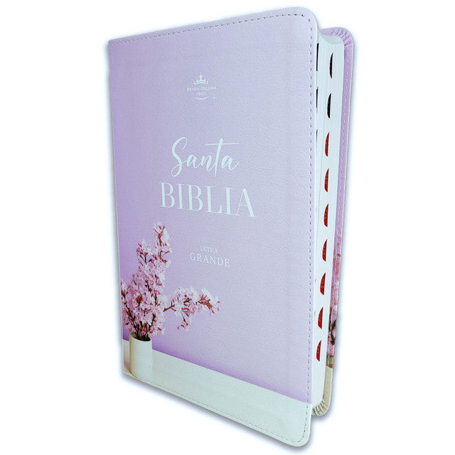 Biblia Letra Grande 12 puntos RV1960 imit piel Lila Jarrón con índice - The Perfect Gift