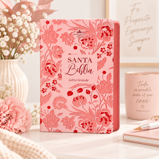 Biblia RVR60 Obsequios y Premios Rosa Floral - The Perfect Gift