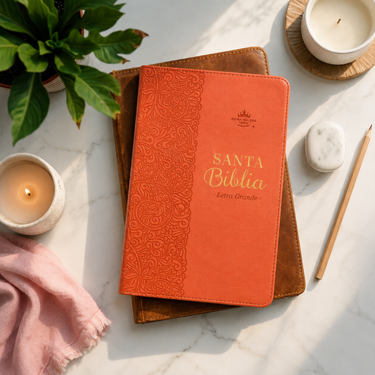 Biblia Obsequios y Premio Letra Grande Manual Coral Delicado - The Perfect Gift