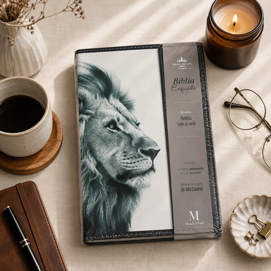 Biblia Exquisita Tamaño Manual con Broche y Asa. Leon de Juda - The Perfect Gift