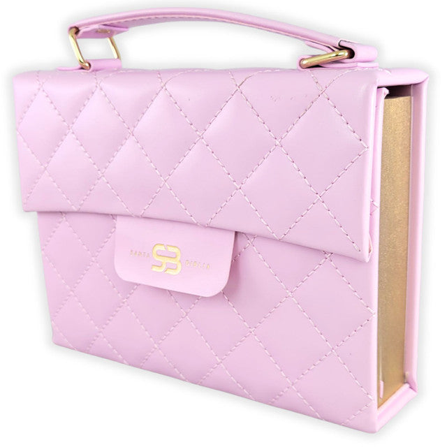 Biblia Cartera con Broche Magnético Compacta RV1960, imit piel Lila con asa de mano - The Perfect Gift