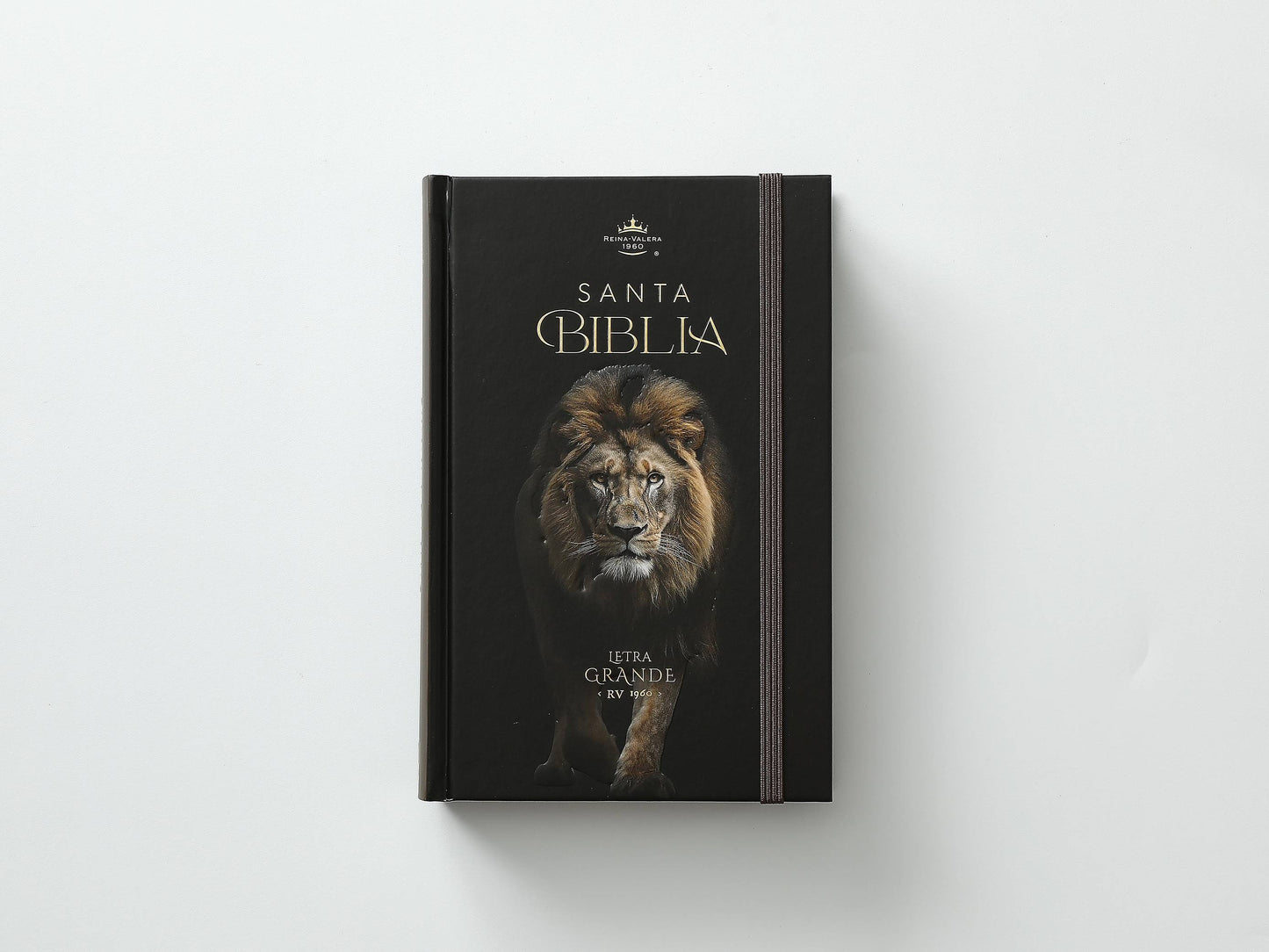 Biblia RVR60 Tamaño manual Letra Grande Tapa dura con elástico: León de Judá - The Perfect Gift