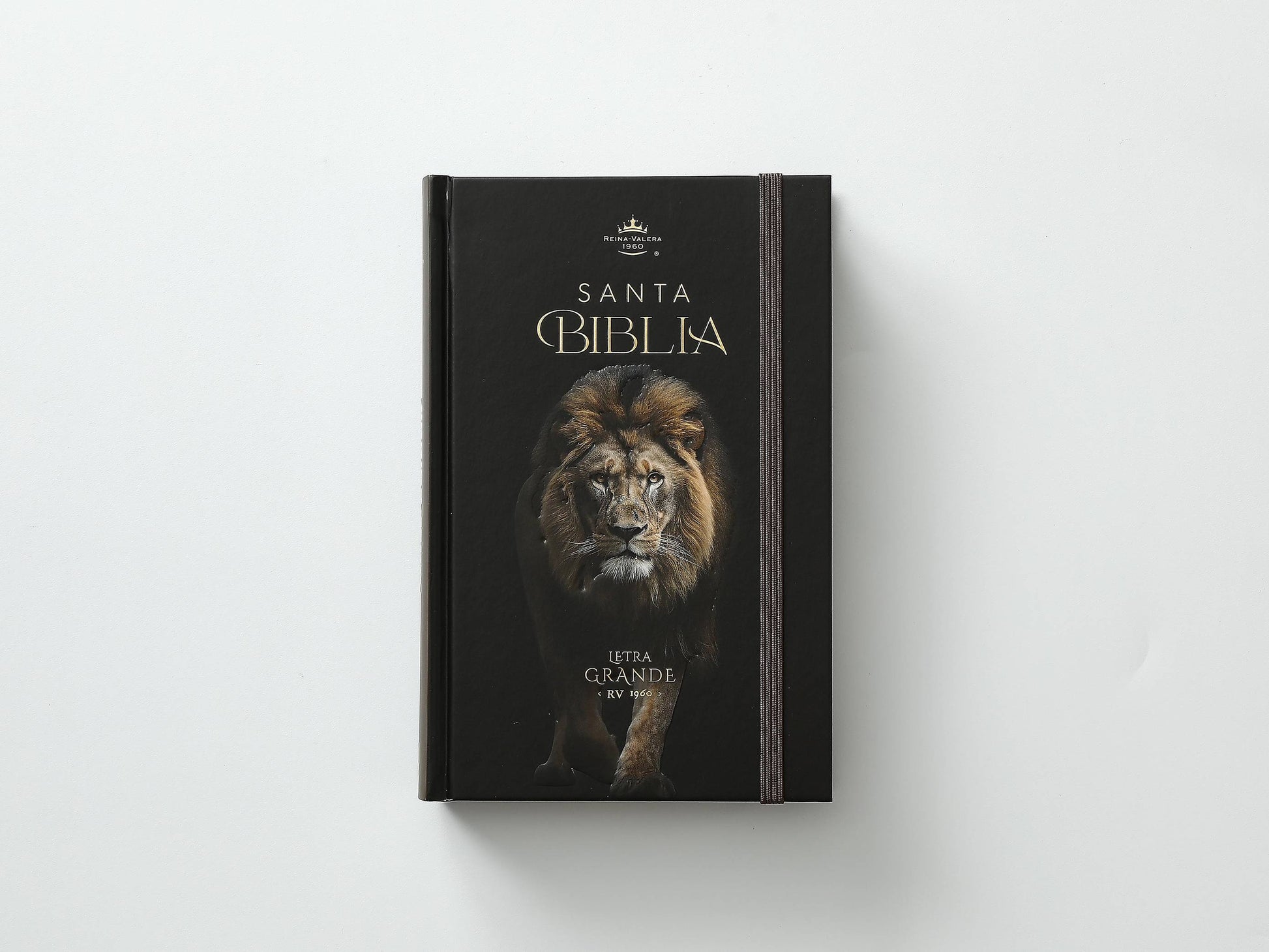 Biblia RVR60 Tamaño manual Letra Grande Tapa dura con elástico: León de Judá - The Perfect Gift