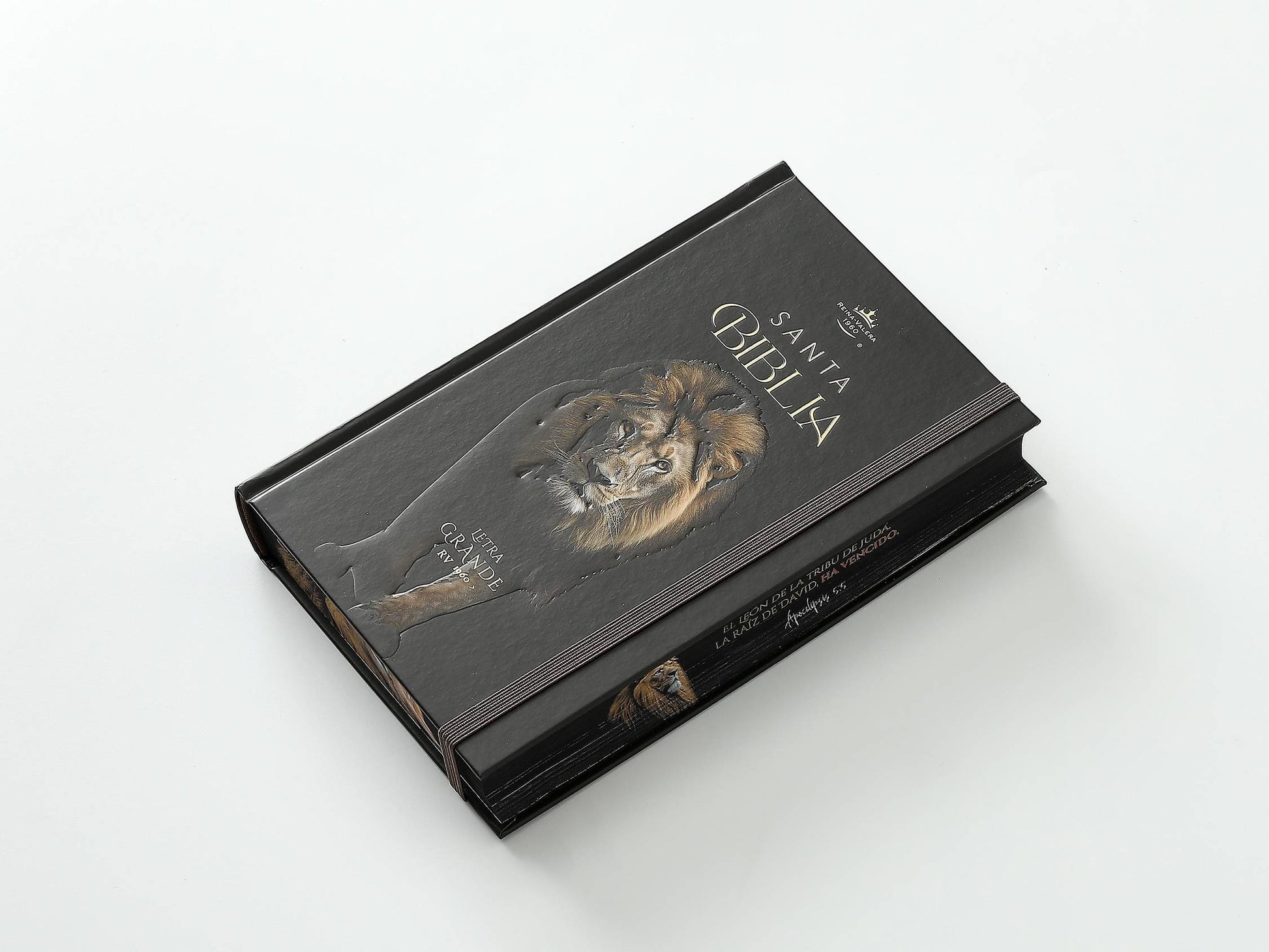 Biblia RVR60 Tamaño manual Letra Grande Tapa dura con elástico: León de Judá - The Perfect Gift