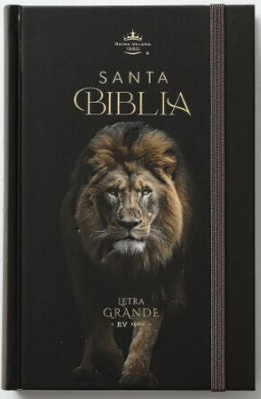 Biblia RVR60 Tamaño manual Letra Grande Tapa dura con elástico: León de Judá - The Perfect Gift