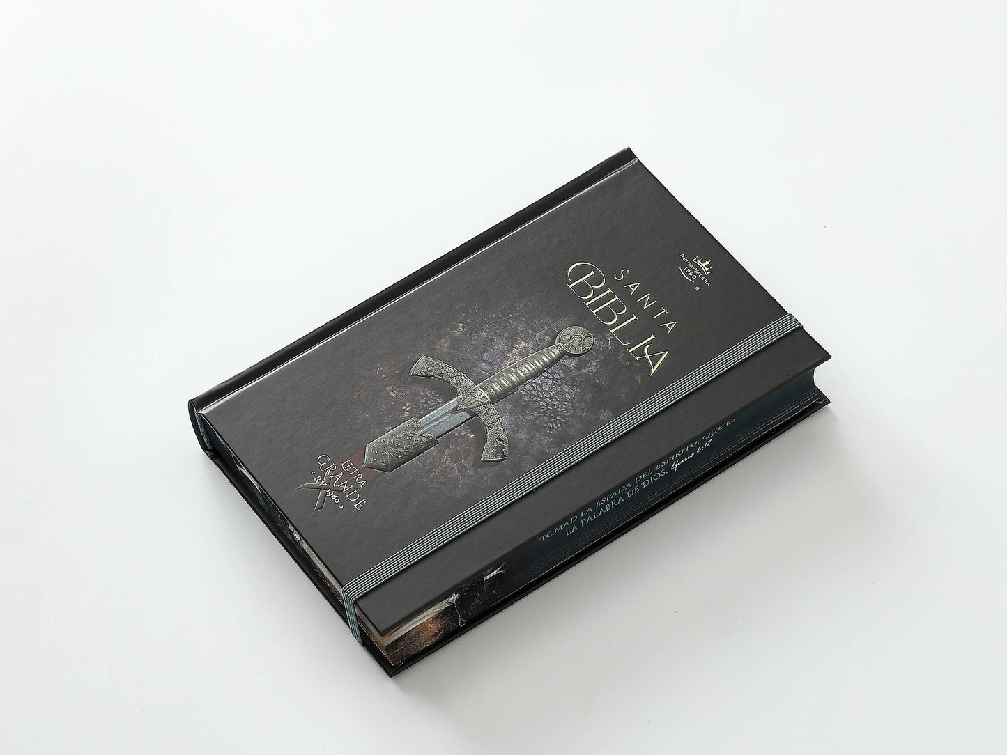 Biblia RVR60 Tamaño Manual Letra Grande Tapa dura con elástico: Espada - The Perfect Gift