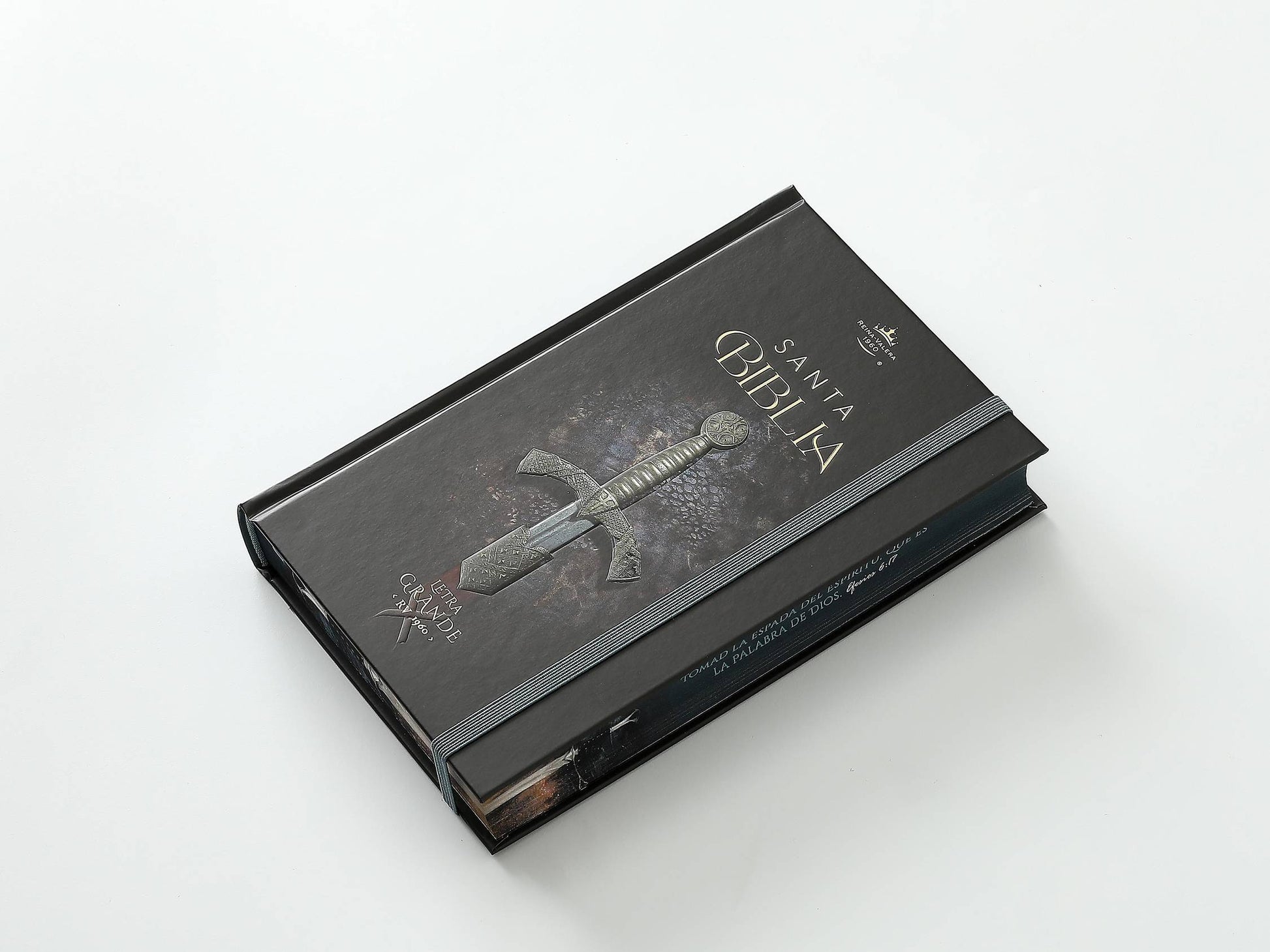 Biblia RVR60 Tamaño Manual Letra Grande Tapa dura con elástico: Espada - The Perfect Gift