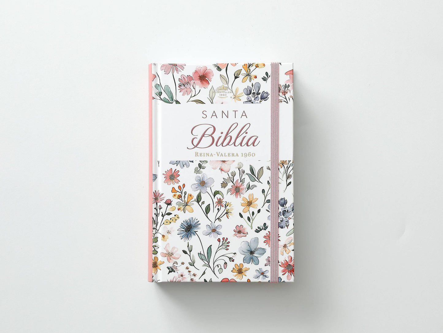 Biblia RVR60 Tamaño manual Letra Grande Tapa dura con elástico: Primavera Blanca - The Perfect Gift