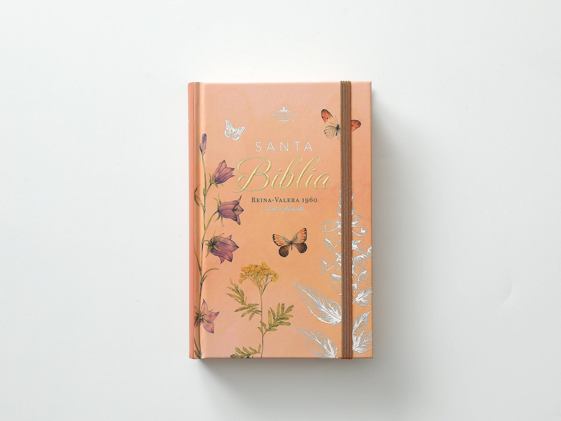 Biblia RVR60 Tamaño Manual Letra Grande Tapa dura con elástico: Primavera Coral - The Perfect Gift