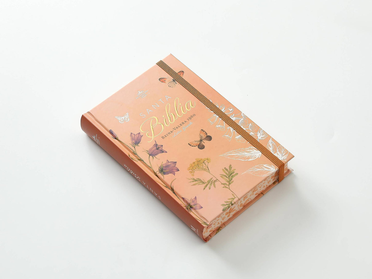 Biblia RVR60 Tamaño Manual Letra Grande Tapa dura con elástico: Primavera Coral - The Perfect Gift