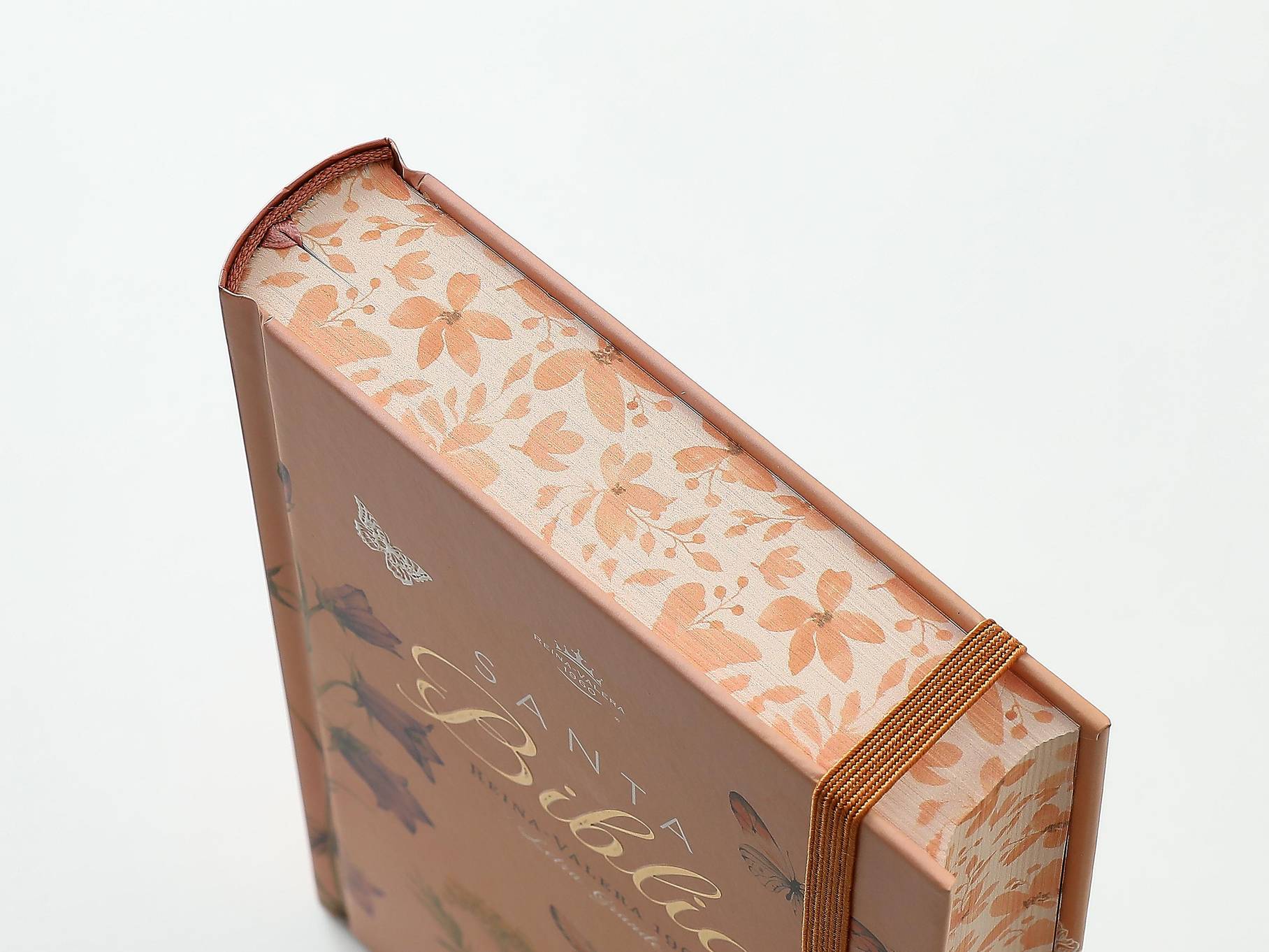 Biblia RVR60 Tamaño Manual Letra Grande Tapa dura con elástico: Primavera Coral - The Perfect Gift