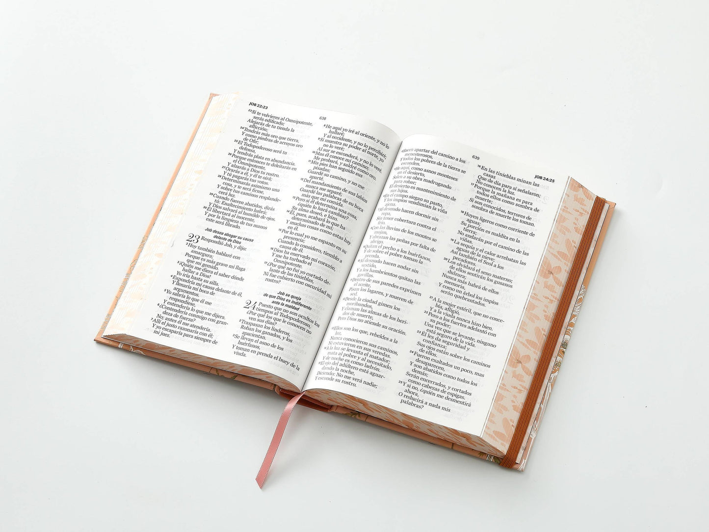 Biblia RVR60 Tamaño Manual Letra Grande Tapa dura con elástico: Primavera Coral - The Perfect Gift