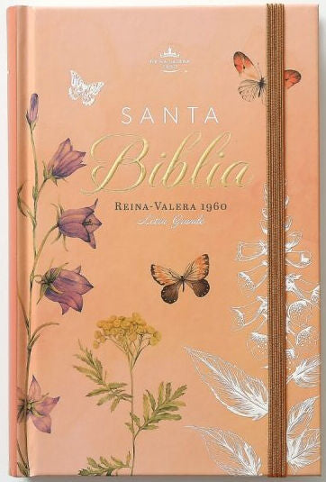Biblia RVR60 Tamaño Manual Letra Grande Tapa dura con elástico: Primavera Coral - The Perfect Gift