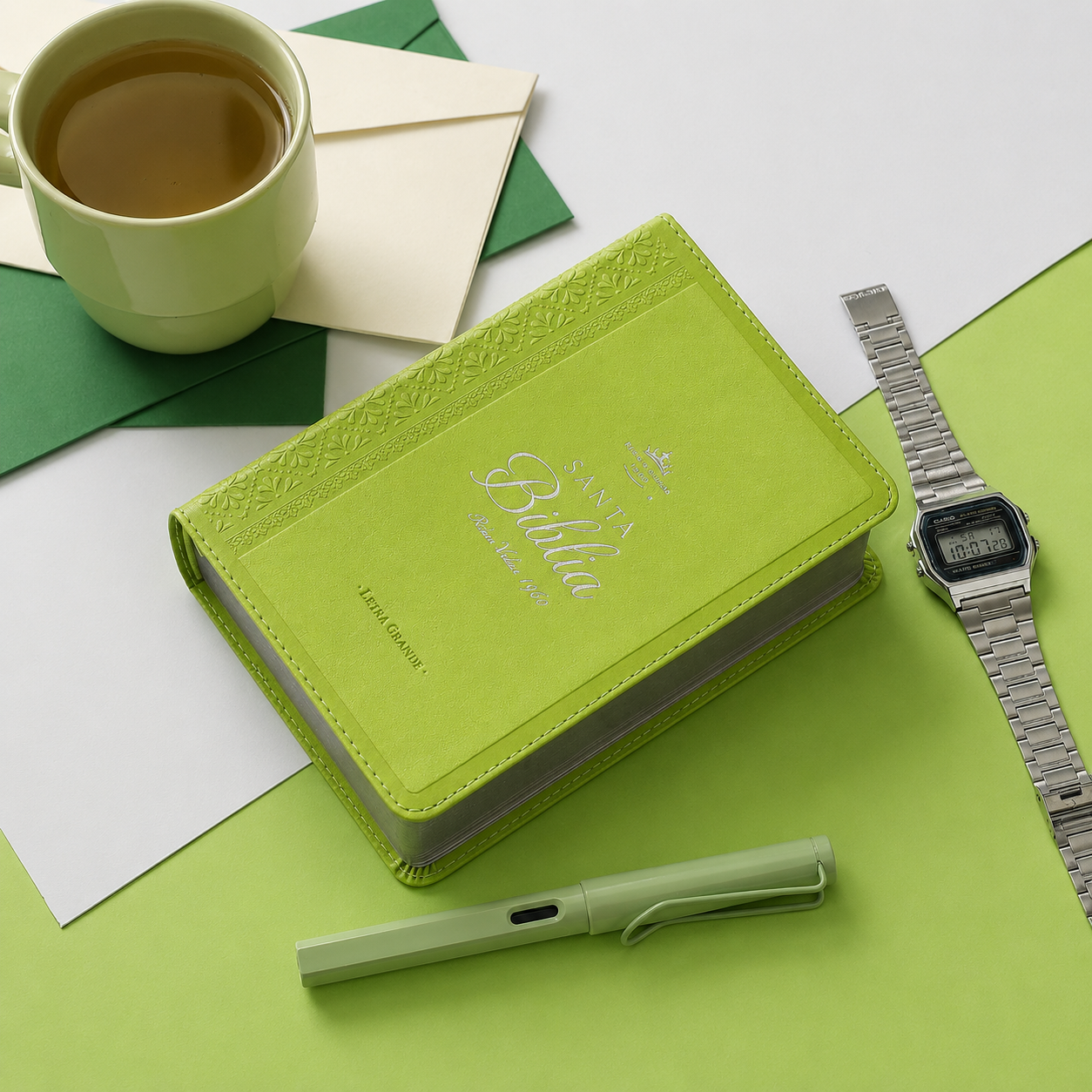 Biblia RVR60 Tamaño Compacto Letra Grande Neoclassic / Verde Lima