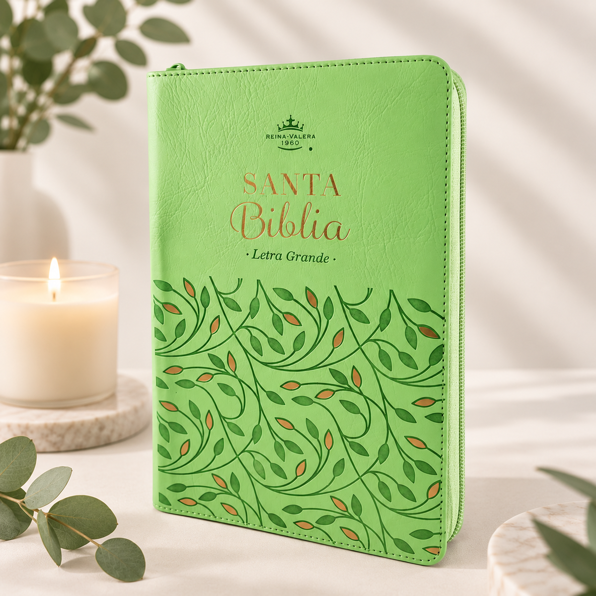 Biblia RVR60 de Obsequios y premios Verde Olivo con cierre