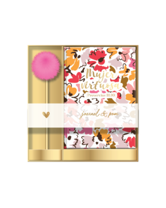 Journal & bolígrafo pom pom | Mujer Virtuosa - The Perfect Gift
