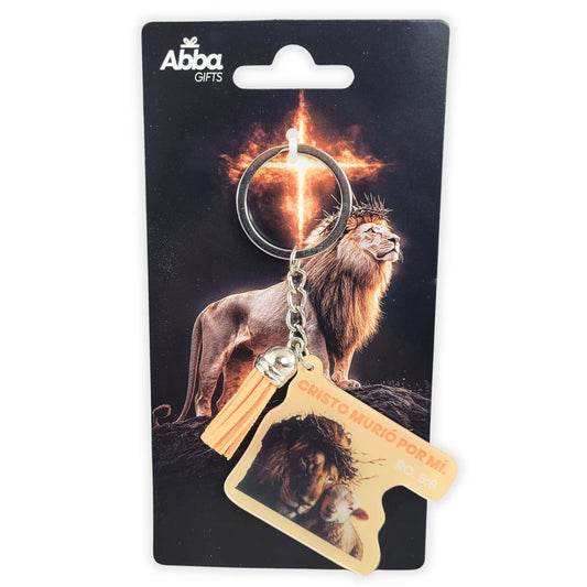 Llavero acrílico con Tassel. Cristo murió por mi - The Perfect Gift