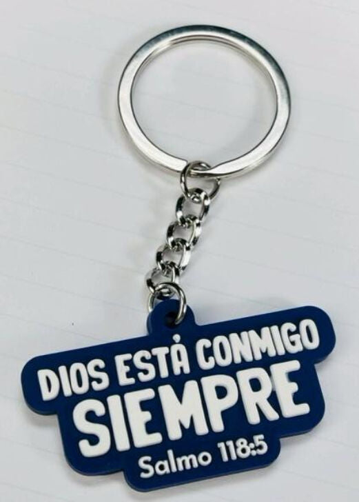 Llavero Caucho | Dios esta Conmigo Siempre - The Perfect Gift